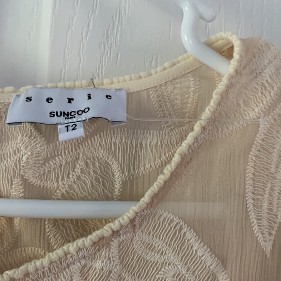 Suncoo Paris Serlie Robe Carry Lace Embroidered Dress Being Size T2/M ruffle - Picture 4 of 16